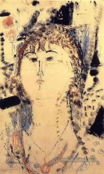 celebrating santa maria della rosa Tableau Peinture - Rosa Porprina 1915 Amedeo Modigliani